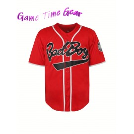 Men'S Red Baseball Jersey, Size S-3XL, 