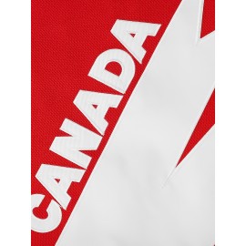 1pc Canada Hockey Jersey, Men's Long Sleeve V-Neck Polyester Pullover with Letter & Number, Loose Fit Sports Top for Training, Casual & Team Sports - Red & White, Sizes S-3XL, Athletic Clothing|Patriotic Design|Durable Wear