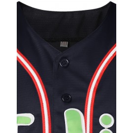 ATLiens 96 Navy Blue Men's Baseball Jersey - Stitched, Stretch Knit Fabric for Comfortable, Casual & Outdoor Team Sports, V-Neck, 