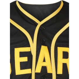 Men'S#12 Baseball Jersey, V-Neck Polyester Sports Top With Slight Stretch, Loose Fit With Button Closure, Letter And Number Pattern, Breathable Comfort For Training, Casual, Beach, Hiking - Sizes S-3XL