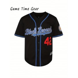 Men's Black # 42 Baseball Sweatshirt Is Breathable And Loose, Suitable for Casual Running, Exercise, Outdoor Activities, And All Season Wear