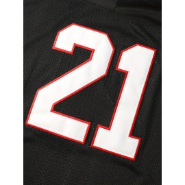 Men's #21 Black American Football Jersey - V-Neck,, Breathable Polyester for Training, Team Sports & Casual Wear - Sizes S to XXXL, Sports Jersey | Sporty Look | Polyester Fabric