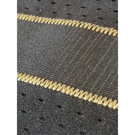 Men'S #18 Embroidered Rugby Jersey - Breathable V-Neck Short Sleeve Sports Shirt, Black with Golden & White Stripes, Classic American Football Training Uniform for All Seasons, Football Jersey