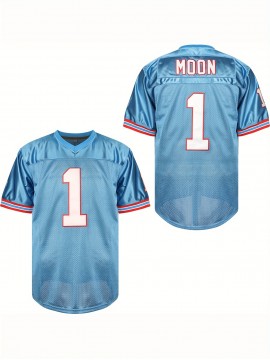 1 Men's Rugby Jersey Blue Sports Training S M L XL XXL XXXL