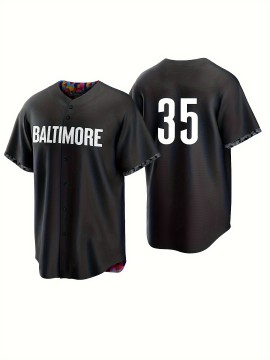 #35 Men'S Casual Embroidery Design Short Sleeve V-neck Loose Button Up Shirt, Men'S Baseball Jersey For Training And Games