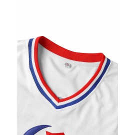 Men's V-Neck Baseball Jersey - #28 Embroidered, Breathable & Lightweight, Perfect for Training & Casual Wear, Sizes S-3XL