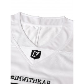 Men's #7 Embroidered Soccer Jersey - Breathable V-Neck, Casual Sports Shirt for Outdoor Activities & Parties, Sizes S-XXXL