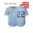 Men's #22 Embroidered Baseball Jersey - Light Blue V-Neck, Breathable & Durable for Training, Casual Wear, and Fans, Perfect for Game Day or Everyday Use, Outdoor Activewear | Striped Sports Jersey | Embroidered Detailing